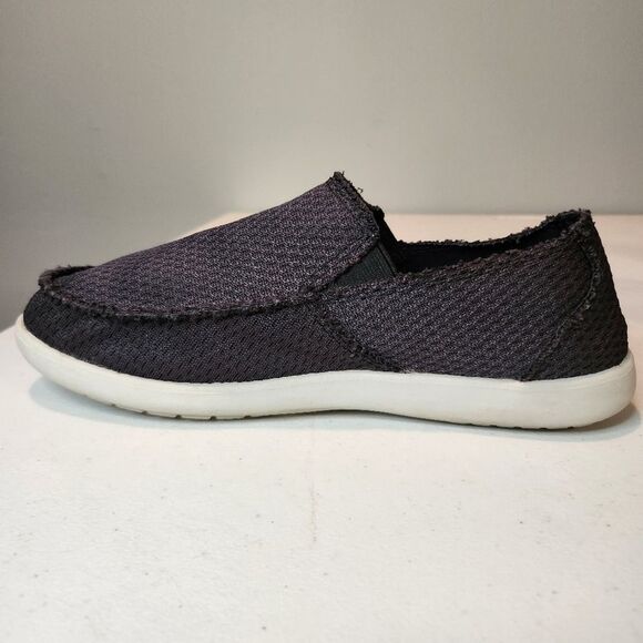 CROCS Santa Cruz Distressed Edge Black Canvas Slip-on Loafer Shoes Men's Size 7 - Picture 6 of 12
